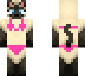 neon pink bikini siamese kitty