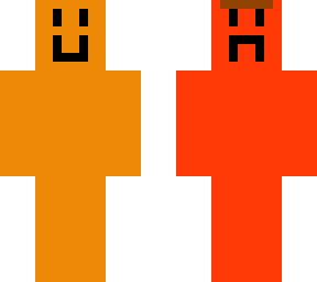 orange red, happy angry, 2 emotions in 1 skin. 1 for back and for front