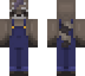 raccoon overalls