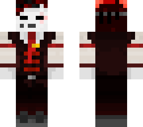 skeleton mask in blood red vest
