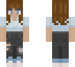 brunette & blue casual