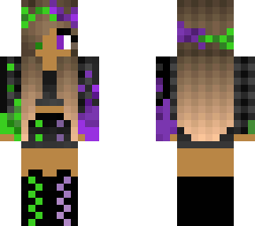 purple and green girl skin