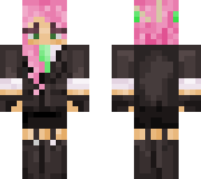 pink me with suit featuring evil horns