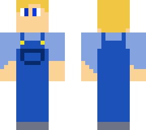 blonde person with overalls