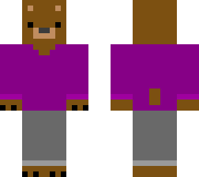 purple shirt bear