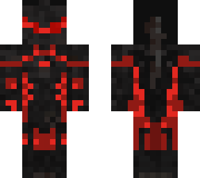 red and black robot suit