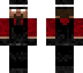 herobrine in a red suit/ black vest