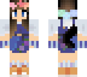 paige blue dress with colorful flower crown