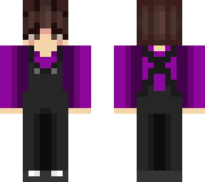 purple overalls