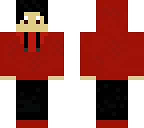 guy in a red detailed hoodie