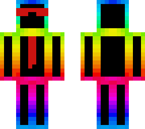 idk it rainbow cartoony from roblox but with red tie and glasses