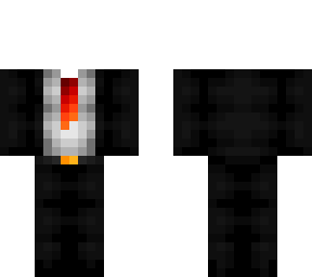ob base - black & white suit w/ fire tie