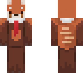 red panda with a tie