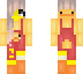 female - duck overalls - dirty blonde - headband/bow