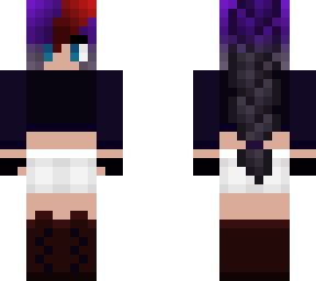 purple to black french braid w/ outfit
