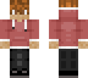 brown hair red hoodie