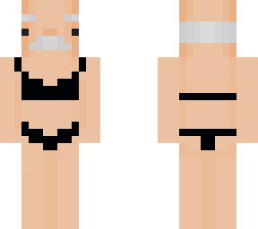 old man black bikini