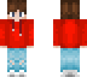 casual red skin with jeans