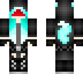 hooded wolf girl blue hair