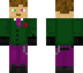 green suit and tie