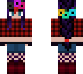 purple french braid w/ flannel crop top