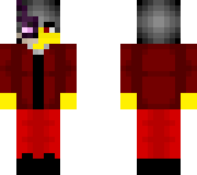 male - half mask - red jacket - chain