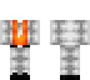 ob - light gray & orange suit & tie