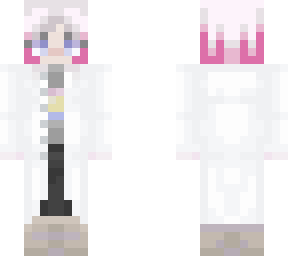 white/pink haired pan pride girl scientist