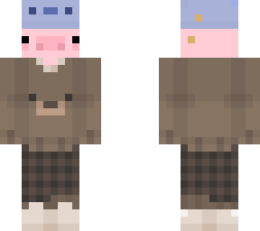 bear pig with axoltl hat