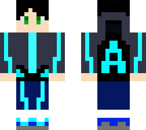 cyan hoodie gamer