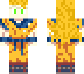 ssj3 goku (majin buu saga z) with damaged clothes and no eyebrows