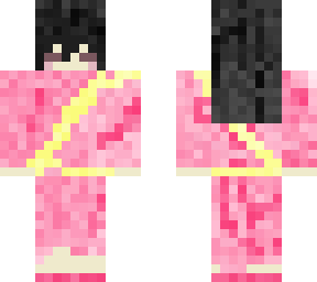 cherry blossom komono white with black hair