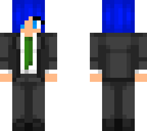 female - bussiness suit - blue hair