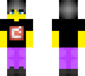 male - mojang shirt - purple pants