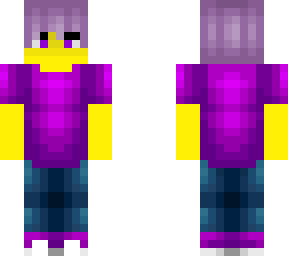 male - purple tee-shirt - faded purple hair