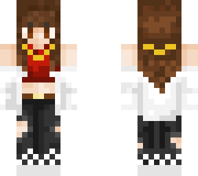 Red Shirt Girl | Minecraft Skin