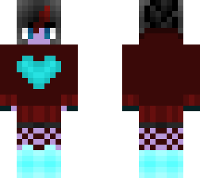black french braid w/ red heart hoodie