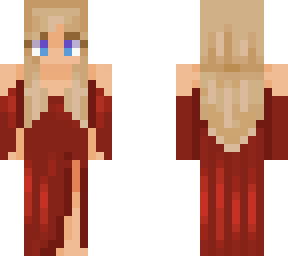 alex altered red dress and a tan