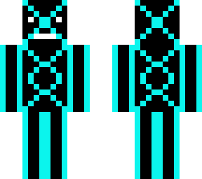 cyan and black pattern skin