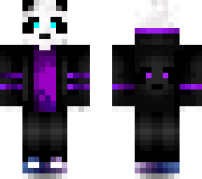 panda in purple jacket
