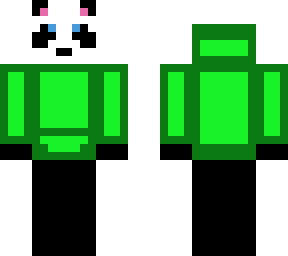 panda with a pullover green