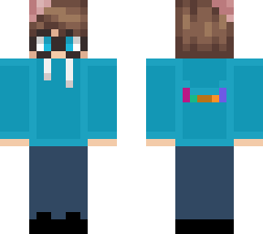 cfg blue hoodie w/ brain/glasses