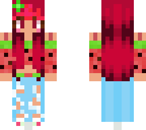 pink and green watermelon girl