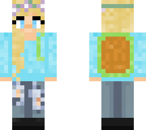 blonde turtle backpack girl