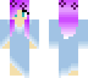 blue dress - purple hair