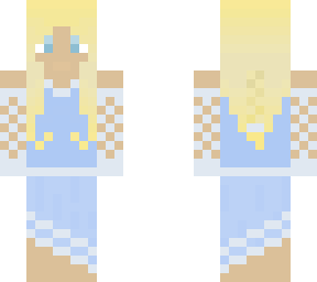 cute blonde girl with blue dress