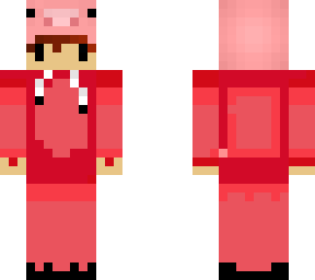 red onesie with pig hat