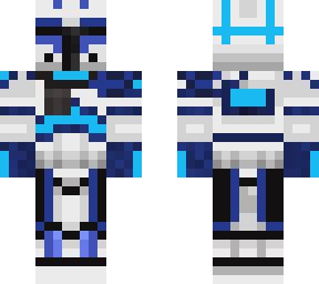 blue and white mandalorian