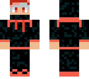 fire teen with hoodie and red eyes