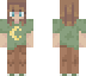 green moon shirt and brown pants